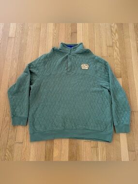 Disney Wilderness Lodge Quilted Sweatshirt Quarter Zip XXL Olive Green RARE